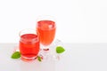 Glasses of fruit flavored drinks Royalty Free Stock Photo