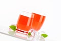 Glasses of fruit flavored drinks Royalty Free Stock Photo