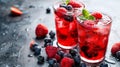 Glasses of Fruit on Table Royalty Free Stock Photo