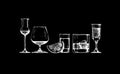 Glasses goblets set Royalty Free Stock Photo