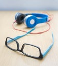 Glasses and headphone Royalty Free Stock Photo