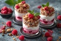 Glasses of healthy sugar free mascarpone dessert