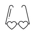 Glasses. Heart shape spectacles icon. Happy Valentine day sign and symbol. Love, couple, relationship, holiday, romantic