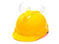 Glasses and helmet industry on white background