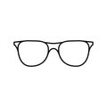 glasses hipster retro line icon vector illustration