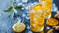 Glasses of Ice and Orange Slices Royalty Free Stock Photo