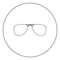 Glasses icon black color in circle Royalty Free Stock Photo