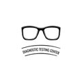 Glasses icon. Eyesight check. Diagnostic testing center. Oculist logo. Vector.