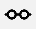 Glasses Icon. Optical Lens Eye Vision Spectacles Eyesight Glass Vision Round Specs Sign Symbol Royalty Free Stock Photo