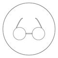 Glasses icon black color in circle Royalty Free Stock Photo