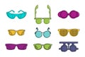 Glasses icon set, color outline style Royalty Free Stock Photo