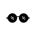 Black solid icon for Glasses, spec and lens