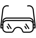 Glasses Isolated Line Vector Icon that can be easily modified or edited. Royalty Free Stock Photo