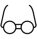 Glasses Isolated Line Vector Icon that can be easily modified or edited. Royalty Free Stock Photo