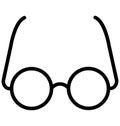 Glasses Isolated Line Vector Icon that can be easily modified or edited. Royalty Free Stock Photo