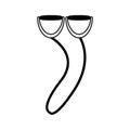 Glasses lens optical heatlh cartoon in black and white Royalty Free Stock Photo