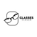 Glasses Logo, Optic Fashion Vector, Icon Illustration Template Simple Design Royalty Free Stock Photo