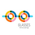 Glasses logo template. Round and straight lines.