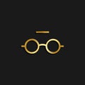 glasses, mark, unread gold icon. Vector illustration of golden
