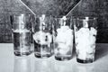 Glasses of Melting Ice in Monochrome Royalty Free Stock Photo