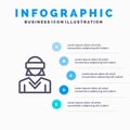 Glasses, Motion, Reality, Technology, Woman Line icon with 5 steps presentation infographics Background Royalty Free Stock Photo