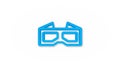 glasses for movie realistic icon. 3d line vector illustration. Top view