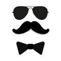 Glasses, mustache, butterfly tie background abstract illustration