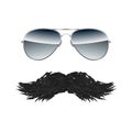 Glasses with Mustache isolated on white background vector