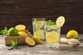 Glasses of natural lemonade with mint Royalty Free Stock Photo
