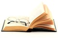 Glasses on the open book Royalty Free Stock Photo
