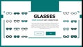 glasses optical style frame landing header vector