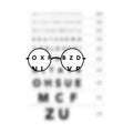 Glasses Optician In Monoyer chart Eye test blurred, Vision Of Eyesight medical ophthalmologist Optometry testing board Royalty Free Stock Photo