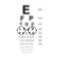 Glasses Optician In Snellen chart Eye test blurred, Vision Of Eyesight medical ophthalmologist Optometry testing Royalty Free Stock Photo