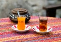 Orange and apple Turkish tea Royalty Free Stock Photo