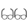 Glasses with original frame line and solid icon, ophtalmology concept, eyeglasses, spectacles vector sign on white