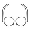 Glasses with original frame thin line icon, ophtalmology concept, eyeglasses, spectacles vector sign on white background