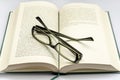 Glasses over book