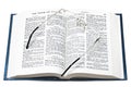 Glasses over open bible