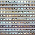 Glasses pattern on strikes background