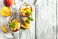 Glasses of Peach Iced Tea. Royalty Free Stock Photo