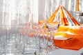 Glasses placemats on the table Royalty Free Stock Photo