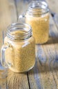 Glasses of pumpkin chia seed pudding Royalty Free Stock Photo