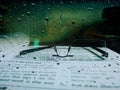 Glasses with rain water eyeview Royalty Free Stock Photo