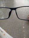 Glasses raindrops raining dew droplets