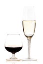 Glasses of red and white wine Royalty Free Stock Photo