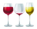 Glasses with red and white wine Royalty Free Stock Photo