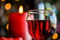 Glasses of red wine with Christmas decoration Royalty Free Stock Photo