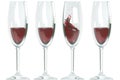 Glasses, red wine splash Royalty Free Stock Photo