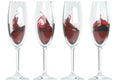 Glasses, red wine splash Royalty Free Stock Photo