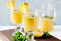 Glasses Of Refreshing Pineapple Juice